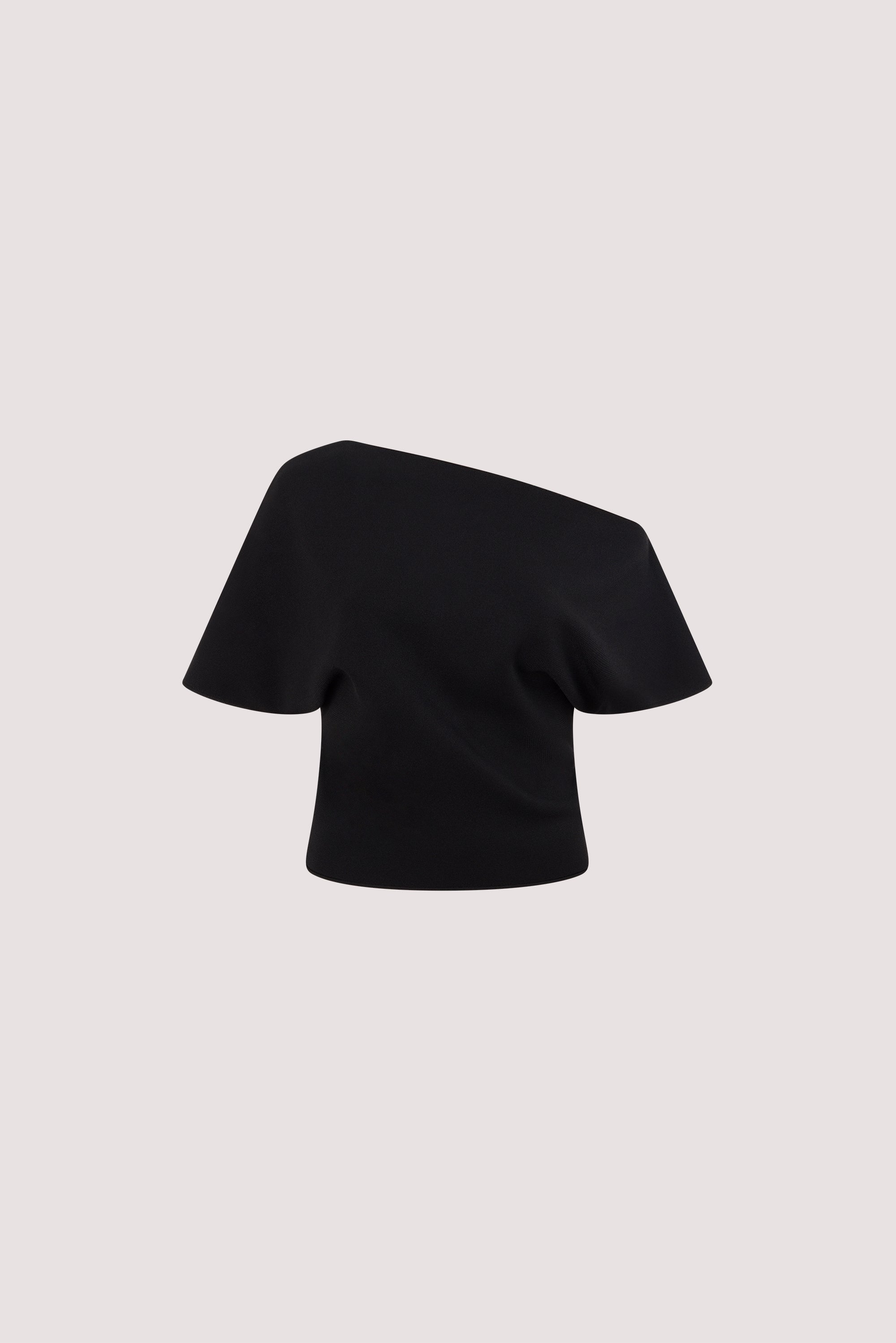 SCARLETT BLACK ASYM KNIT TOP