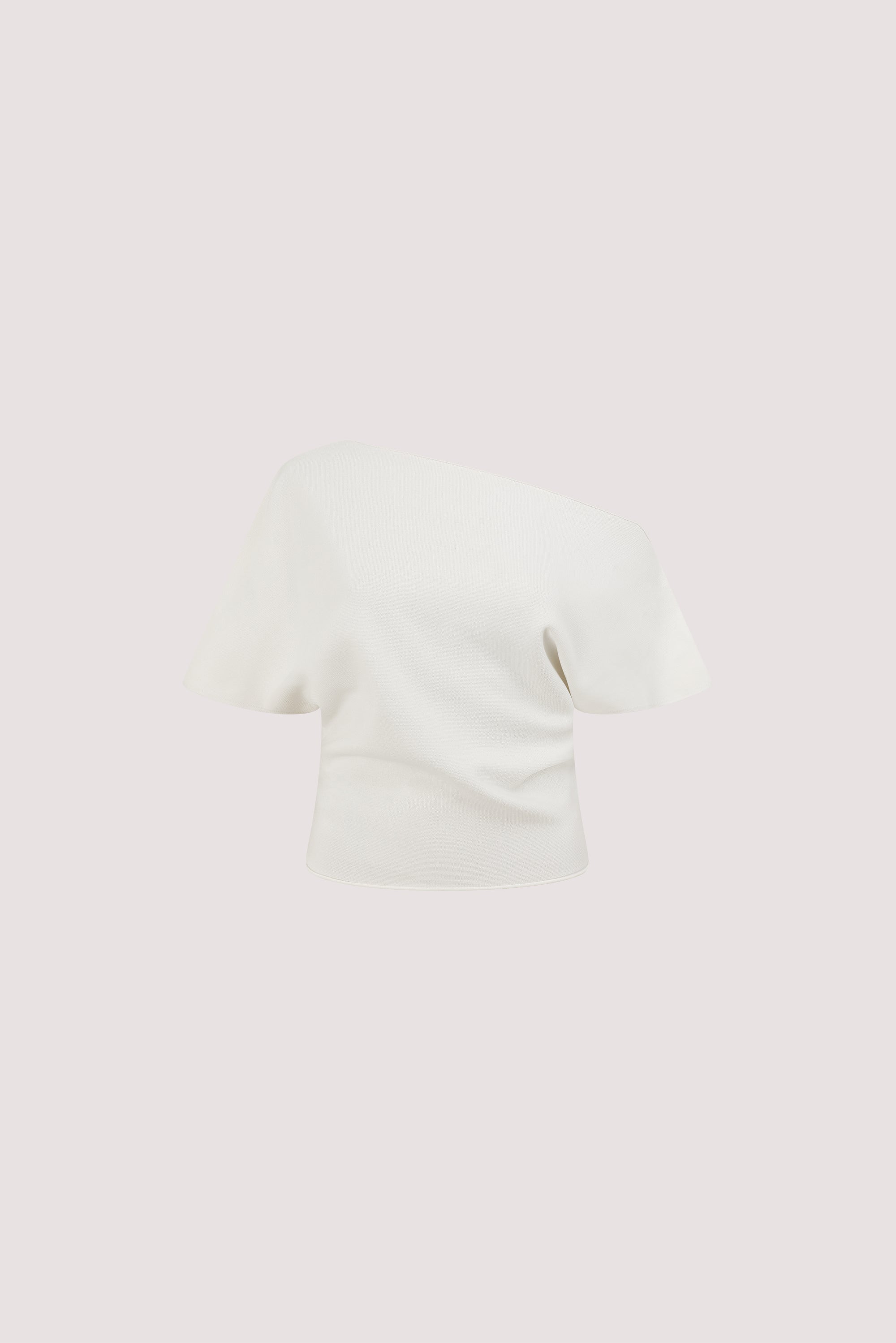 SCARLETT OFF WHITE ASYM KNIT TOP