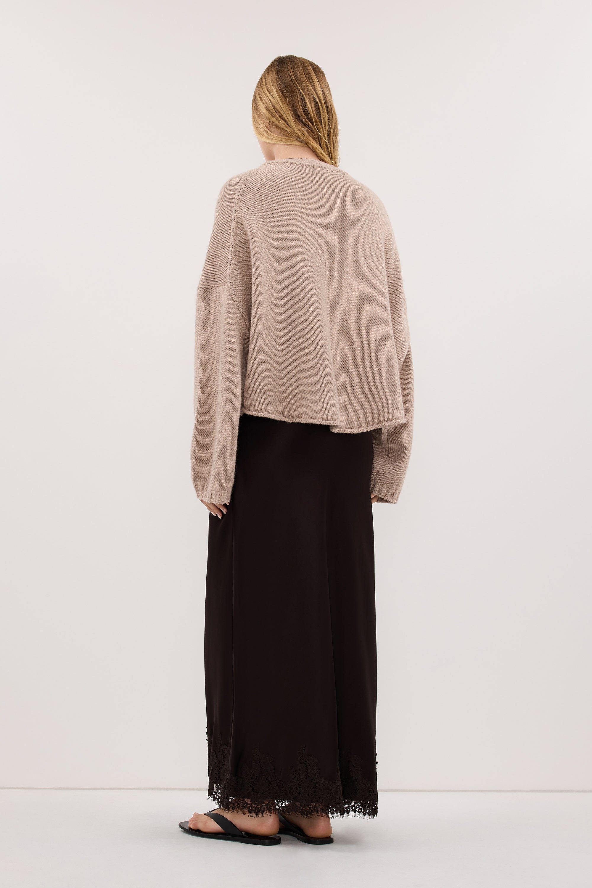 ADELINE OAT MARLE CASHMERE BLENT KNIT JUMPER