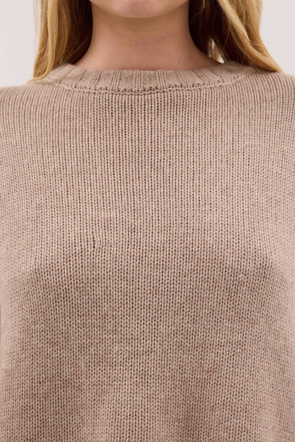 ADELINE OAT MARLE CASHMERE BLENT KNIT JUMPER