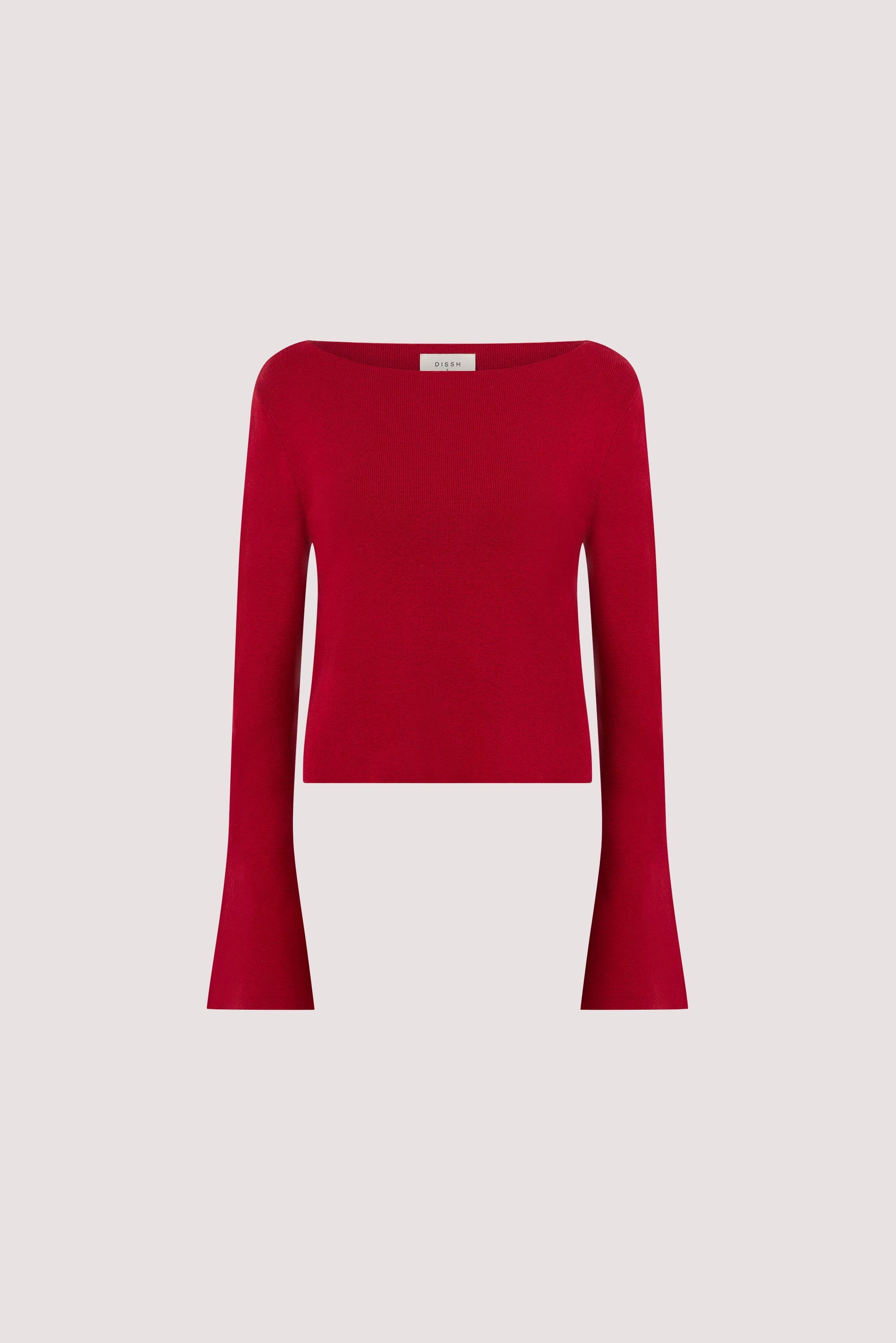 ILLARIA BURNT RED WIDE SLEEVE KNIT TOP