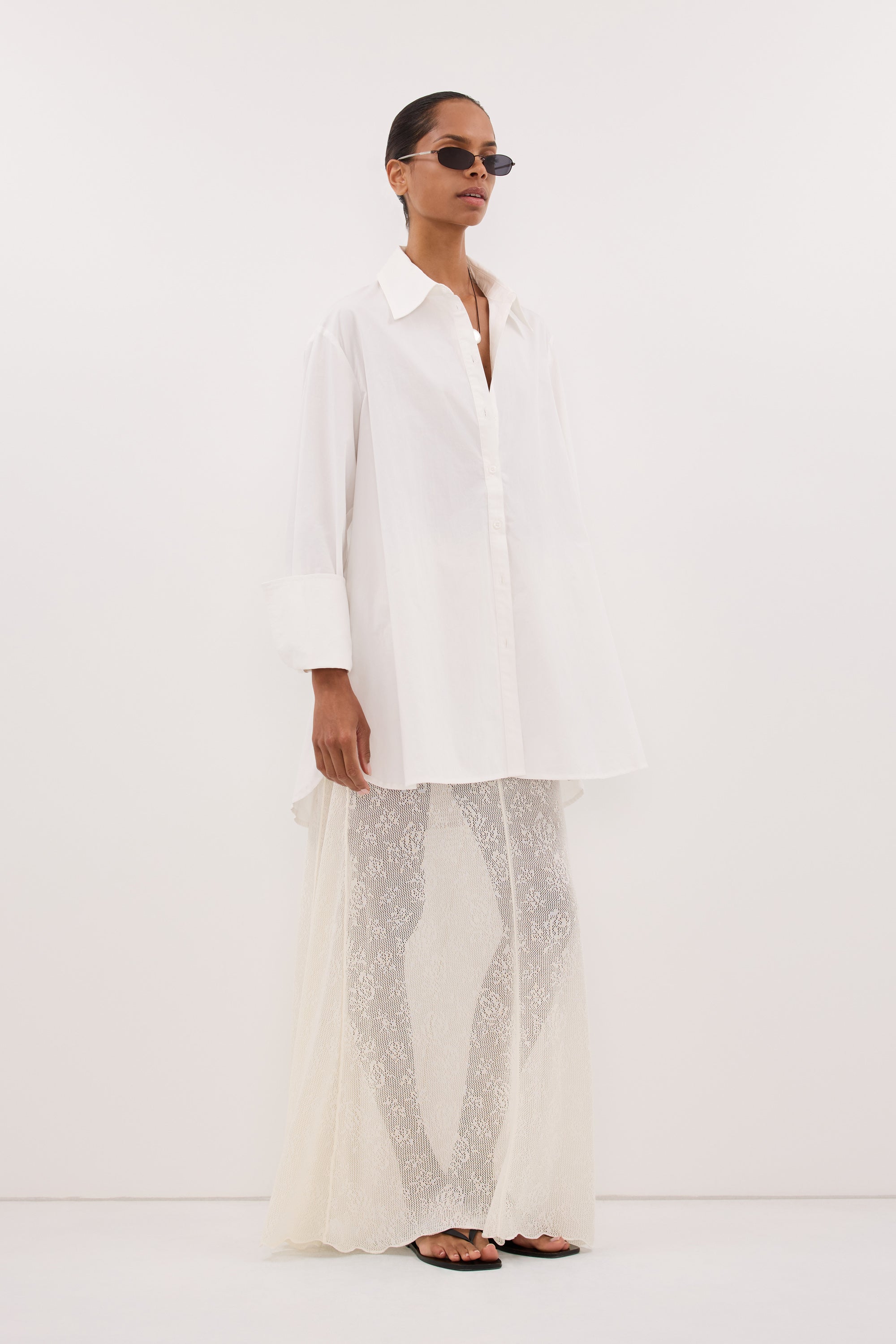 DELIA OFF WHITE LACE MAXI SKIRT