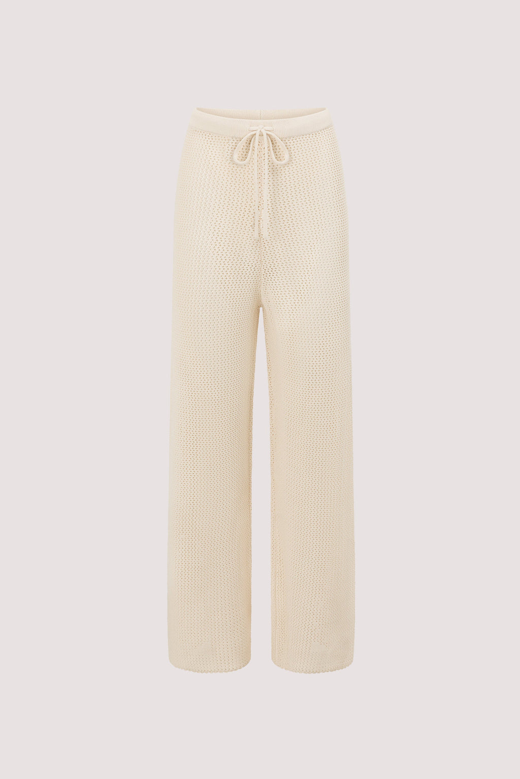 NALIA NATURAL OPEN KNIT WIDE PANT
