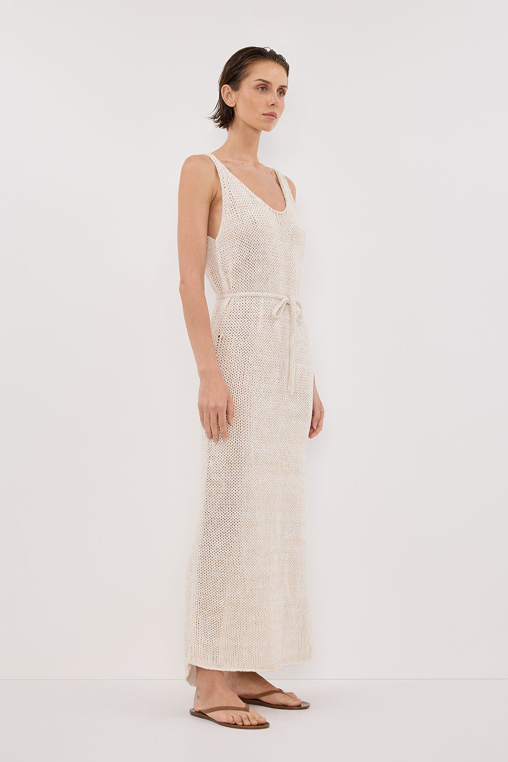 HEIDI CREAM MARLE KNIT MAXI DRESS