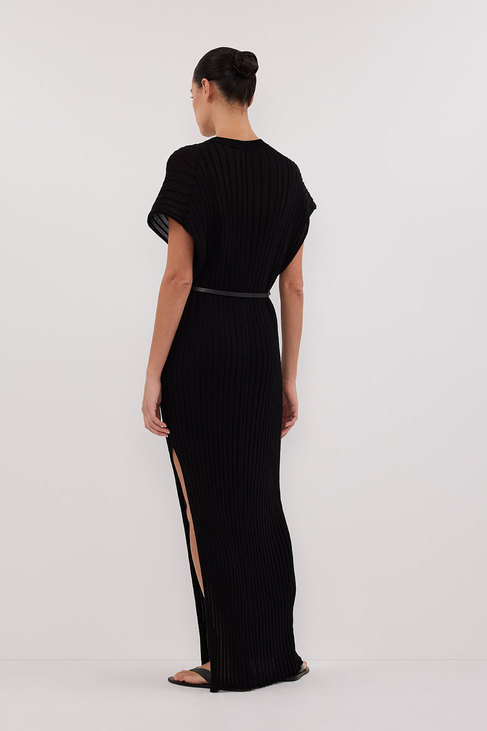 JADE BLACK KNIT MAXI DRESS