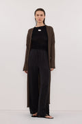 EVE DARK OLIVE KNIT MIDI CARDIGAN