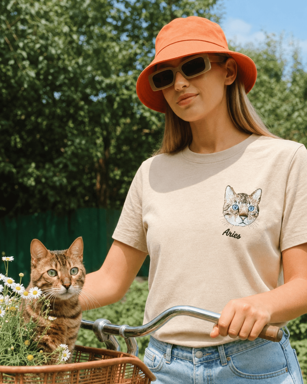Custom Pet Embroidered Icon Stitch T-Shirt