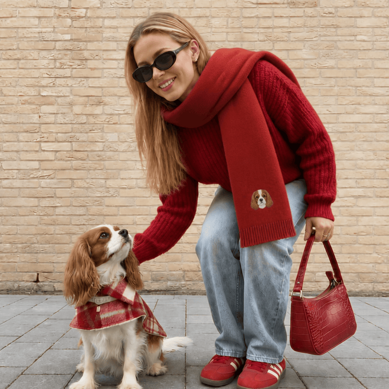 Custom Pet Embroidered Icon Stitch Scarf