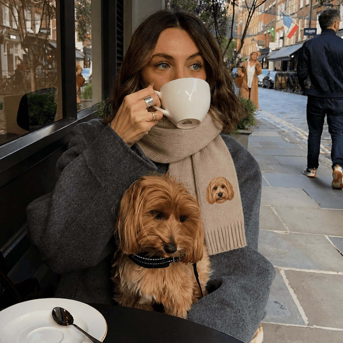 Custom Pet Embroidered Icon Stitch Scarf