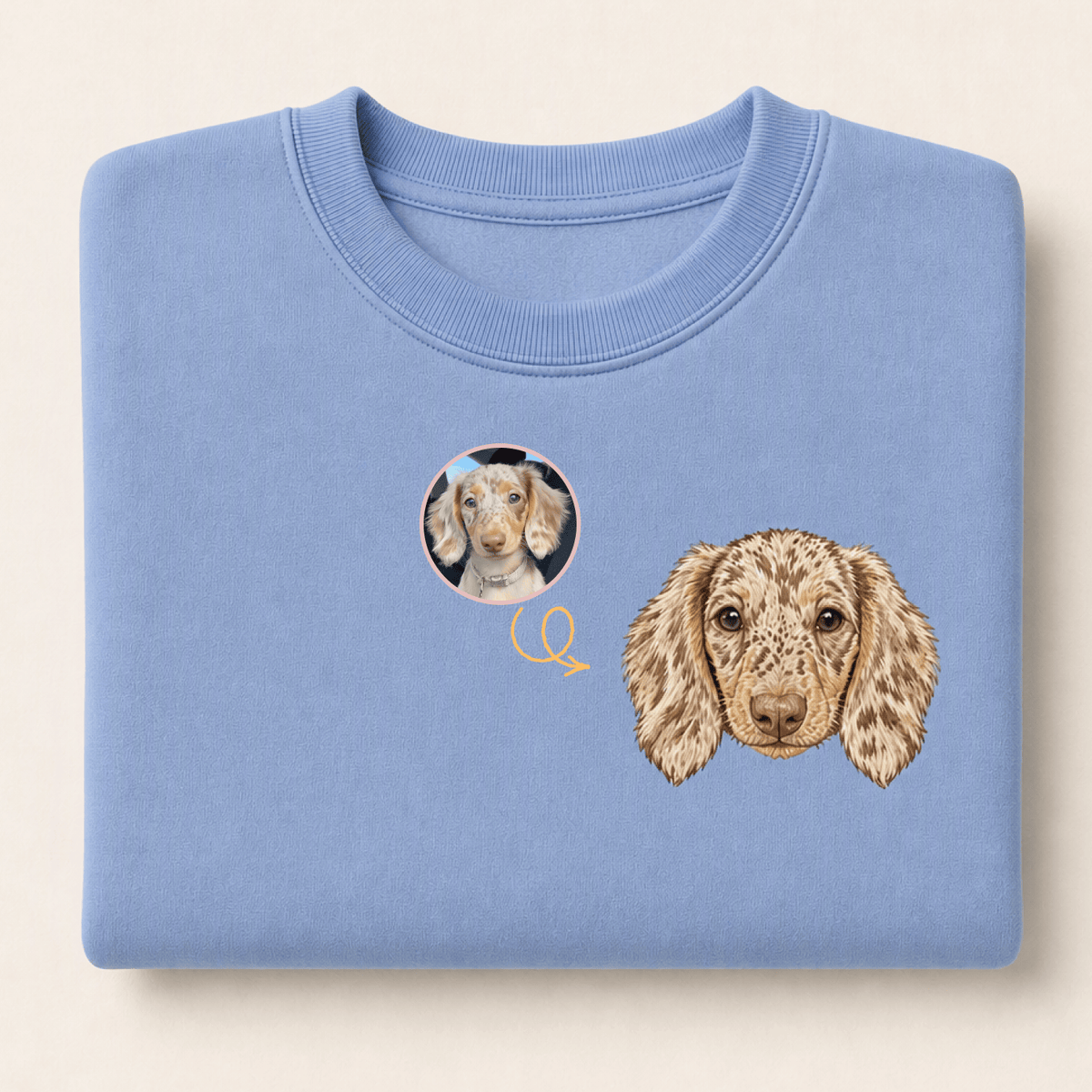 Custom Pet Embroidered Icon Stitch Crewneck Sweatshirt