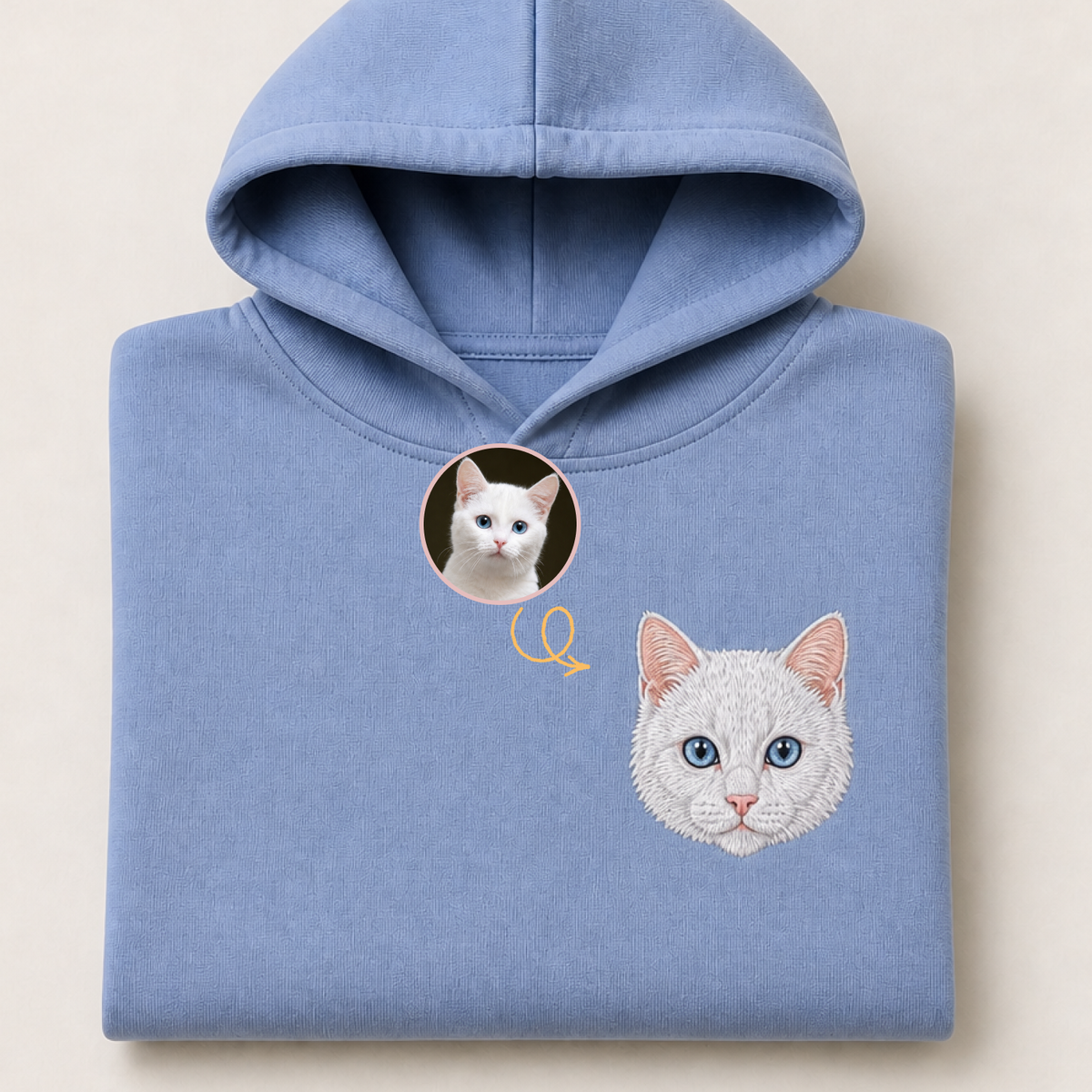 Custom Pet Embroidered Icon Stitch Hoodie