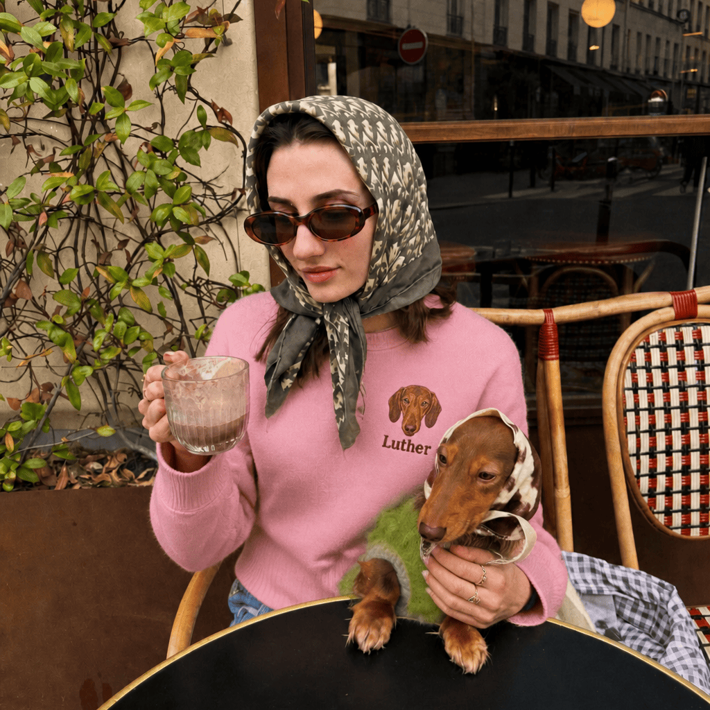 Custom Pet Embroidered Icon Stitch Crewneck Sweatshirt