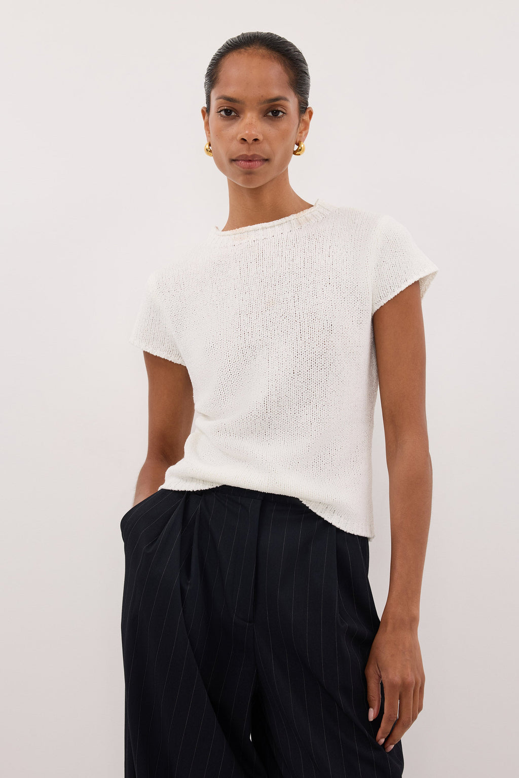 LEO OFF WHITE KNIT TOP