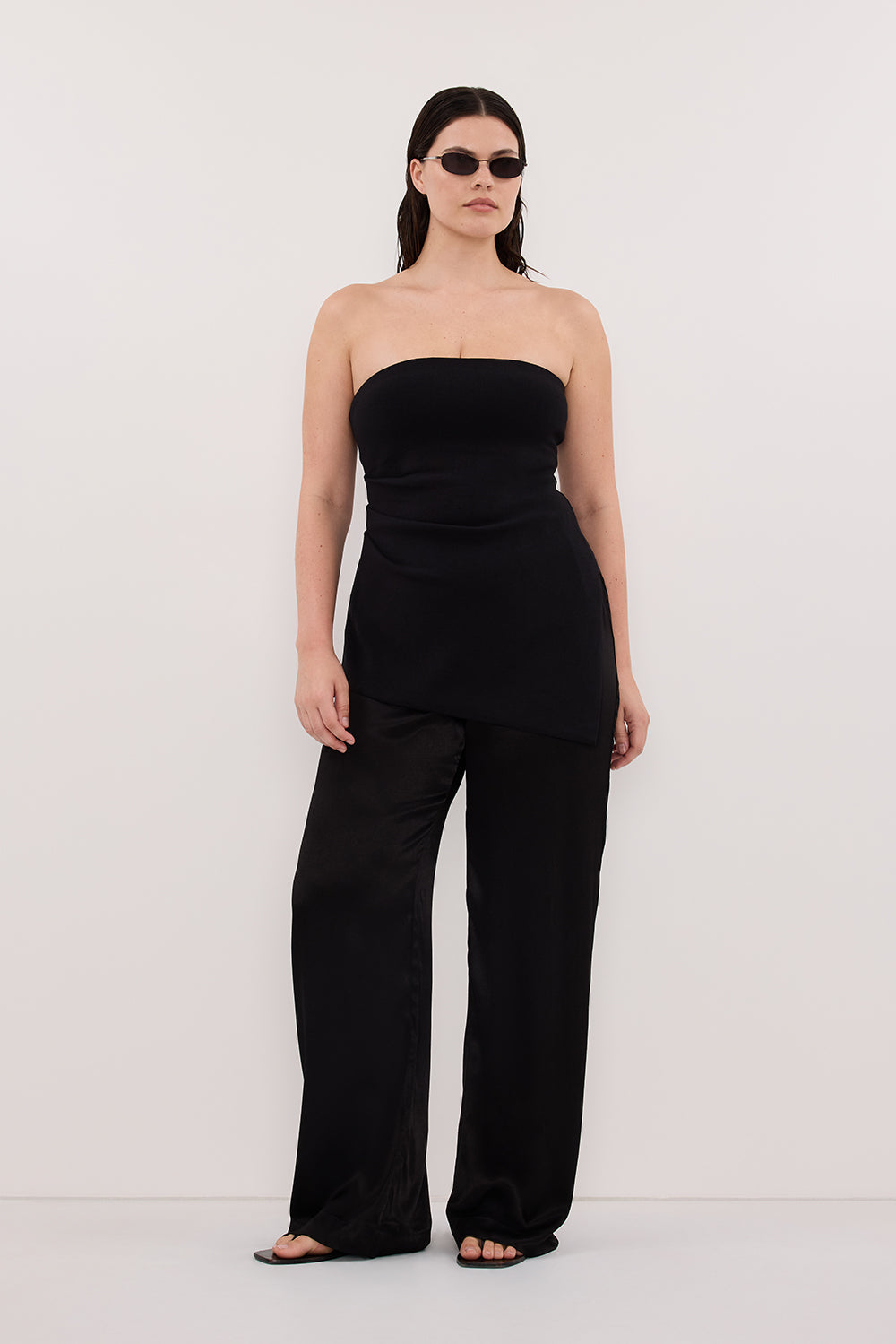 LUKE BLACK LONGLINE BANDEAU TOP