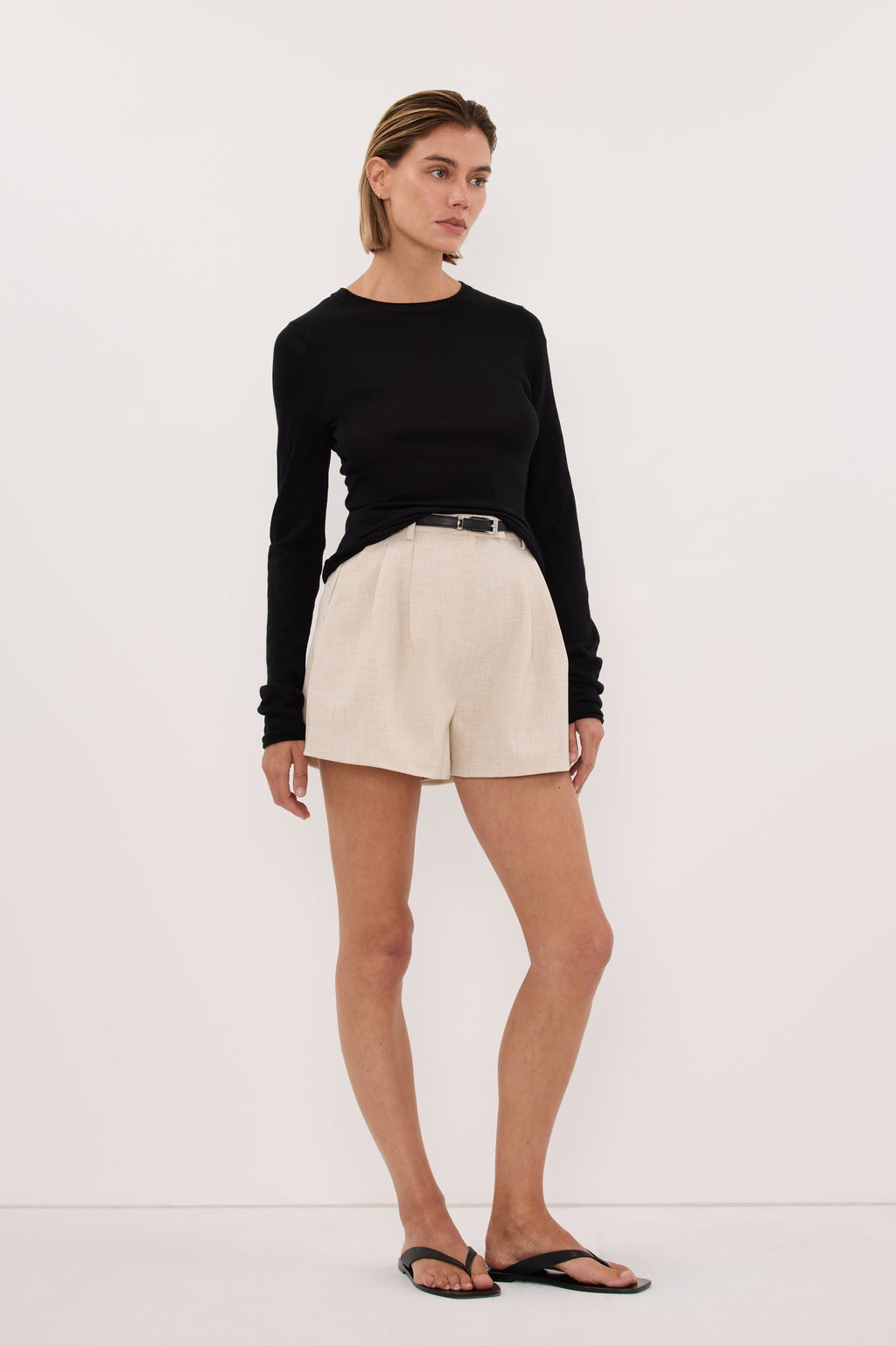 DUKE BLACK LONG SLEEVE MERINO KNIT TOP