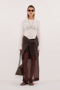 DUKE OFF WHITE LONG SLEEVE MERINO KNIT TOP