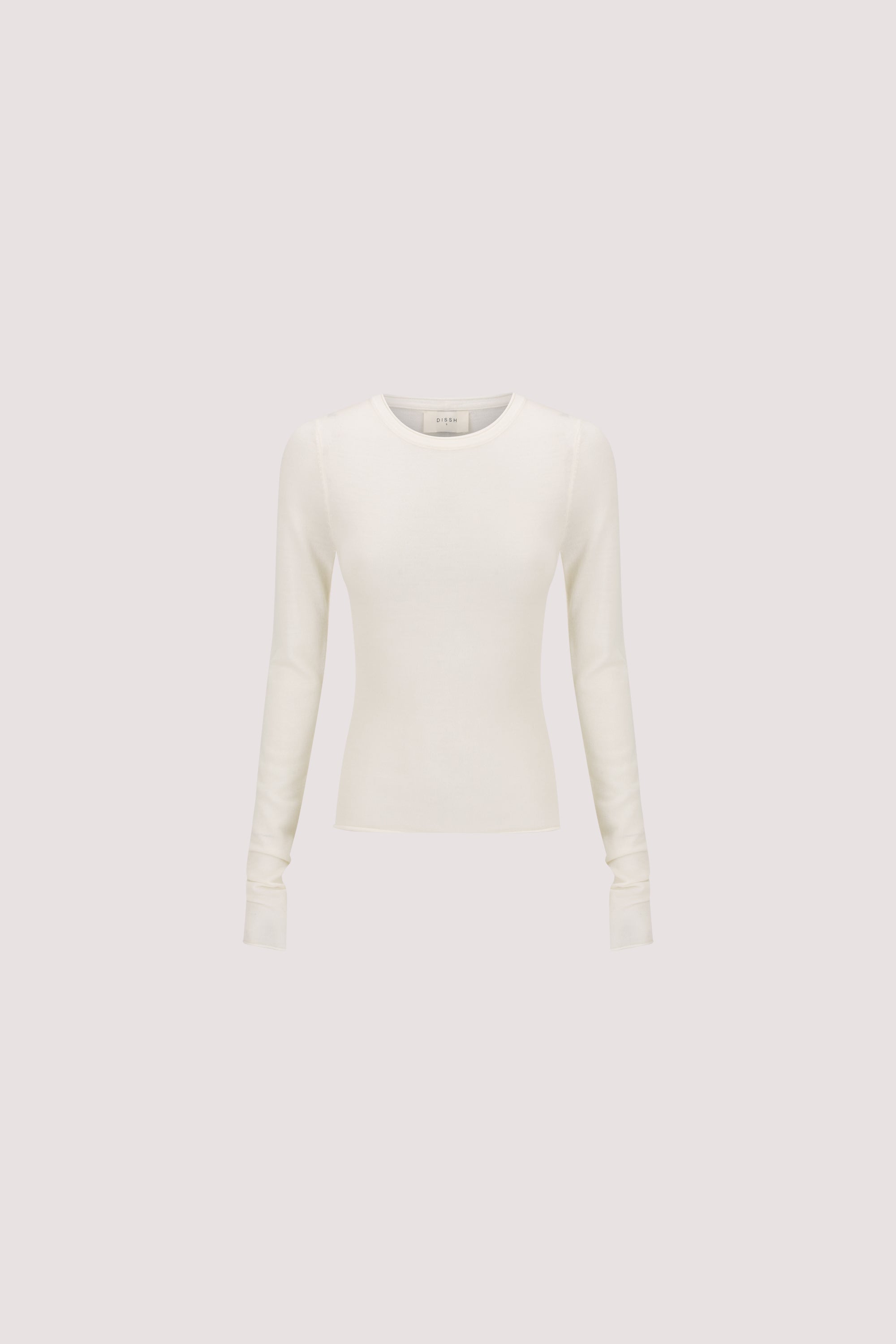 DUKE OFF WHITE LONG SLEEVE MERINO KNIT TOP
