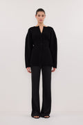 MARTHA BLACK CINCHED KNIT CARDIGAN