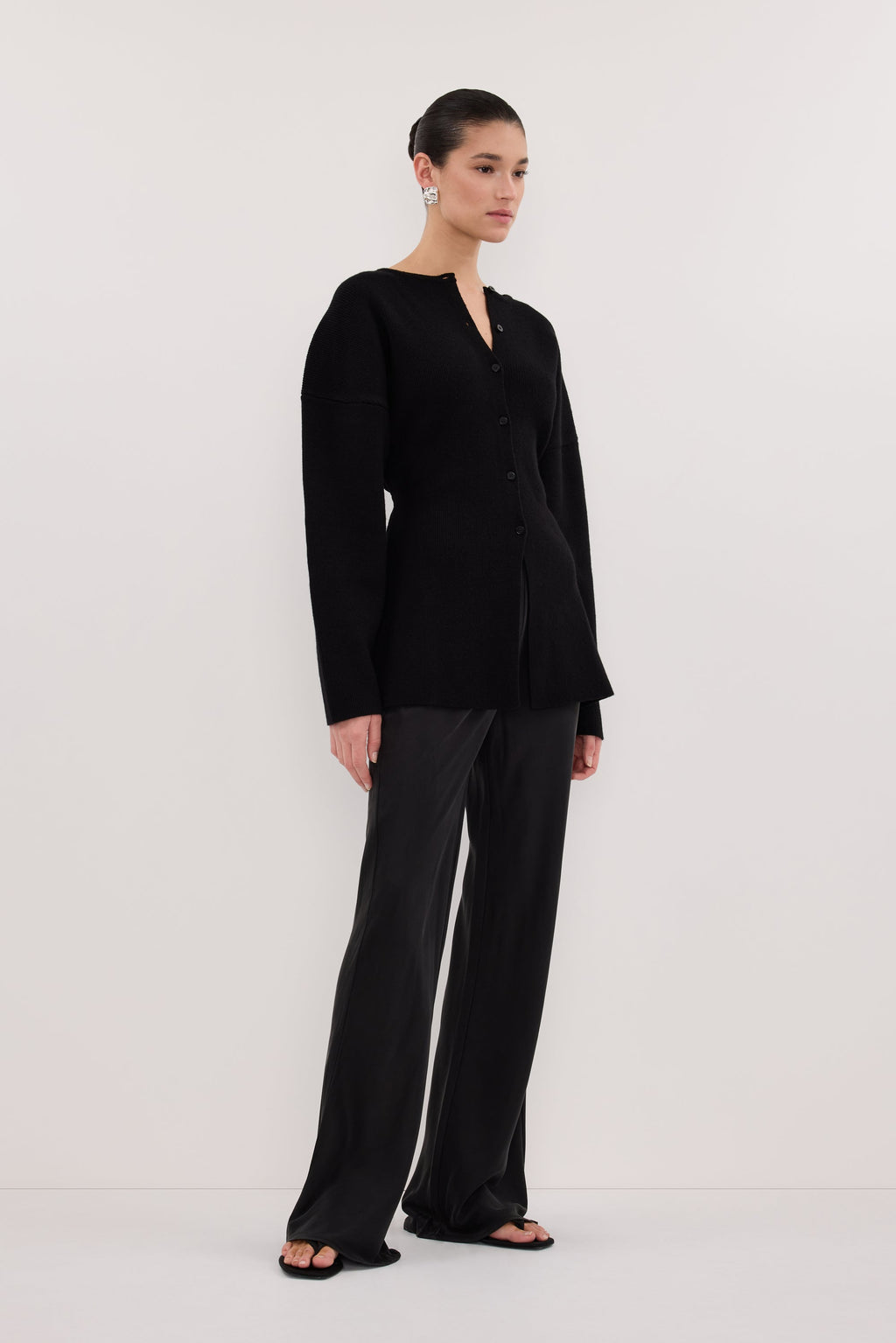 MARTHA BLACK CINCHED KNIT CARDIGAN