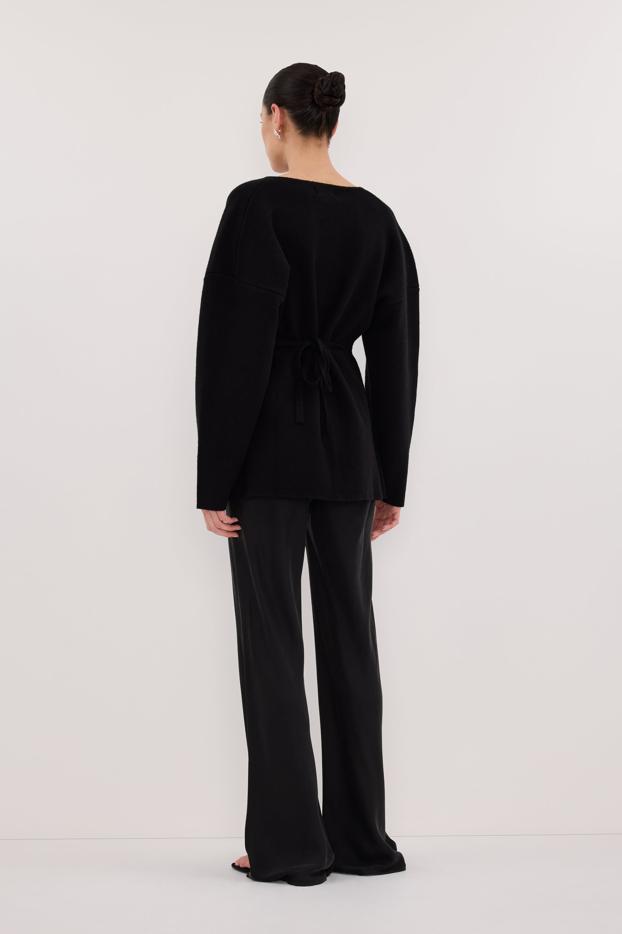 MARTHA BLACK CINCHED KNIT CARDIGAN