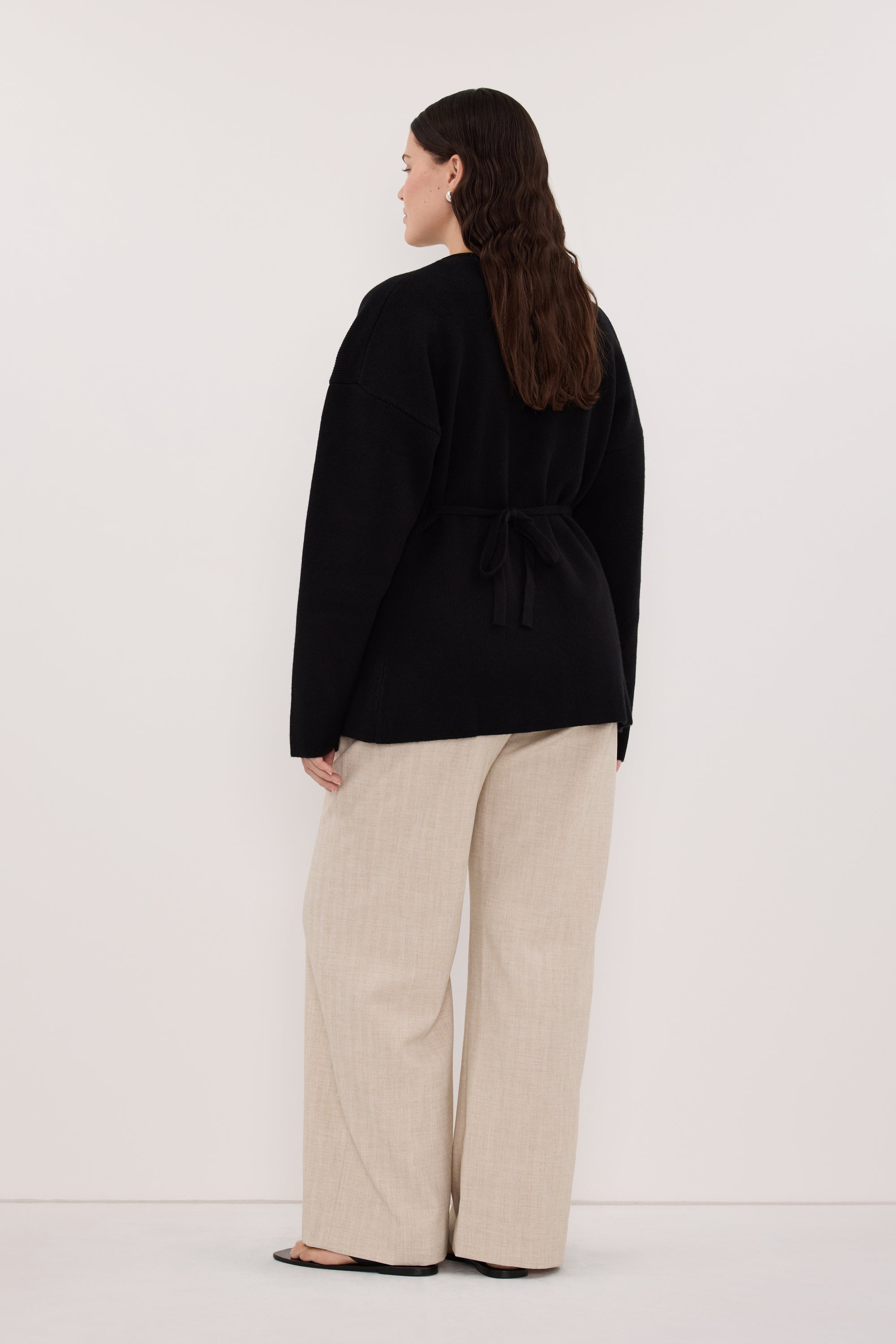 MARTHA BLACK CINCHED KNIT CARDIGAN