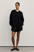 FLINT BLACK V NECK KNIT JUMPER