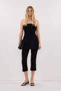 COCO BLACK LONGLINE BANDEAU KNIT TOP