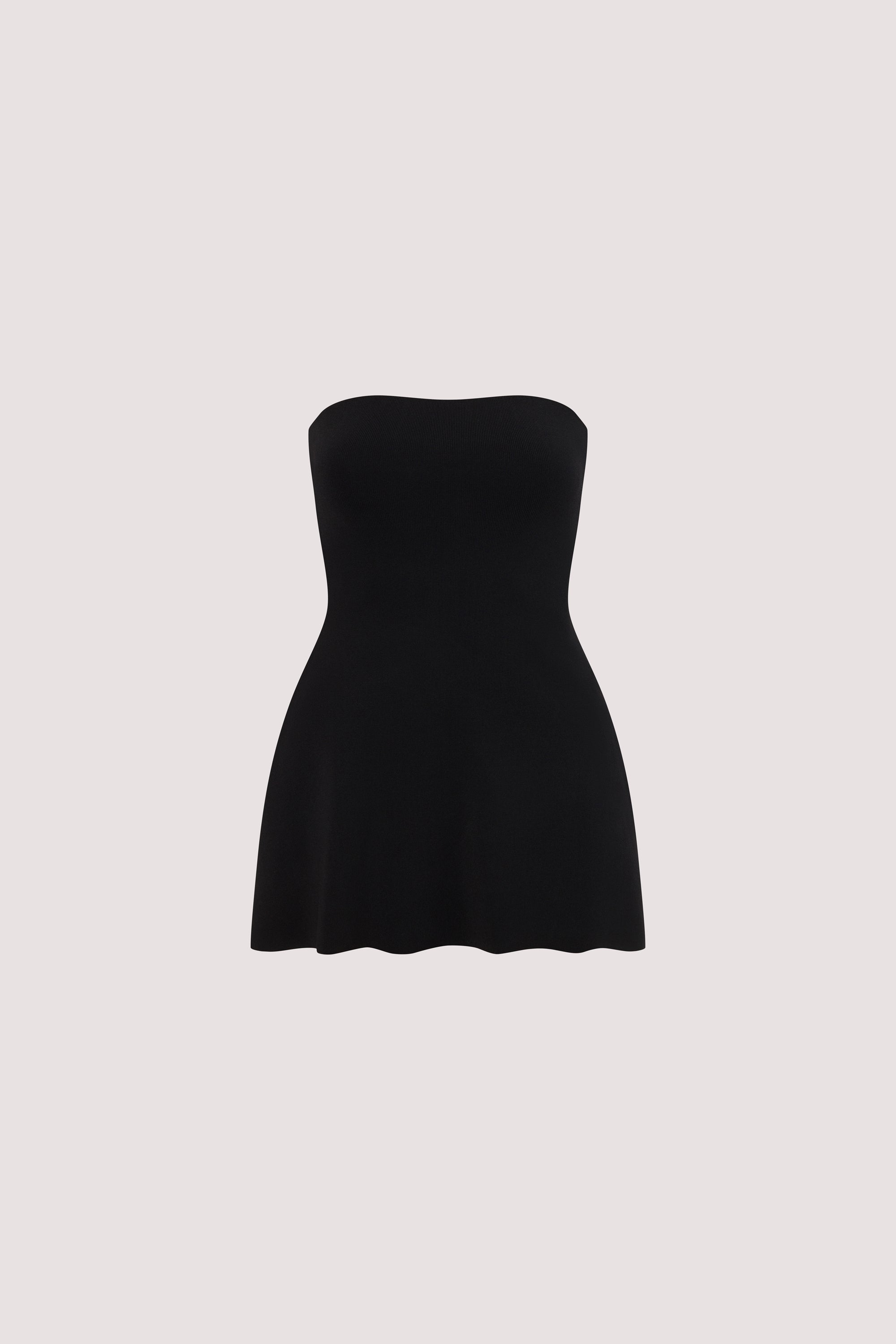 COCO BLACK LONGLINE BANDEAU KNIT TOP