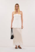 COCO OFF WHITE LONGLINE BANDEAU KNIT TOP