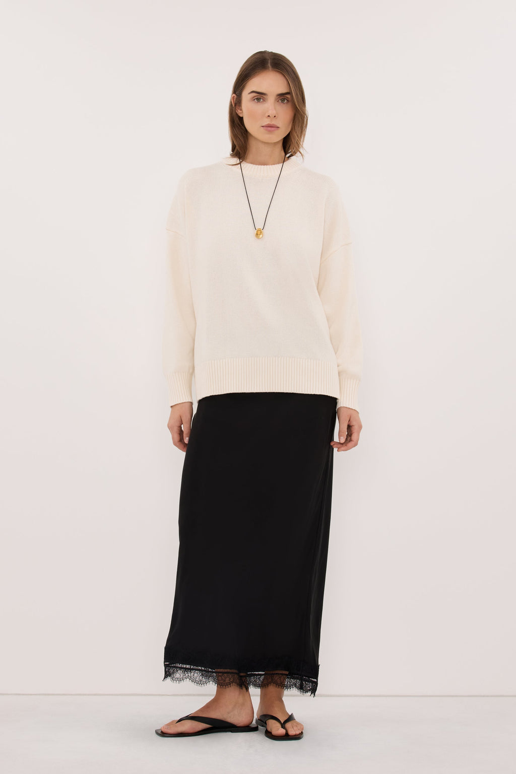 MILA CREAM CREW NECK KNIT JUMPER