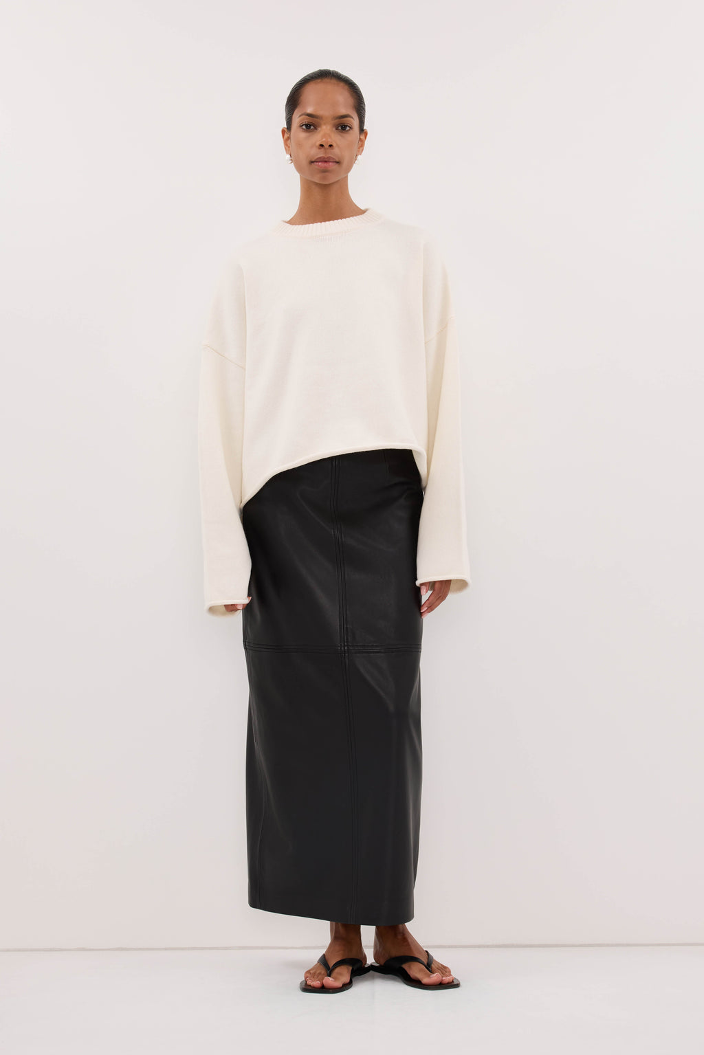 ANDIE IVORY SCARF KNIT JUMPER