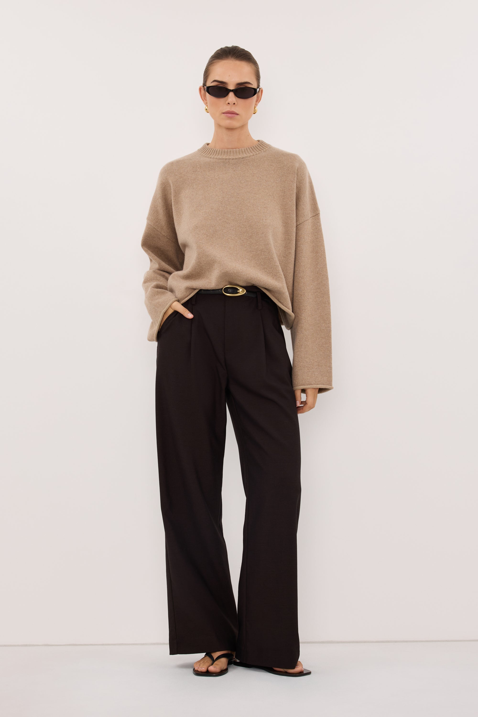 ANDIE OAT SCARF KNIT SWEATER
