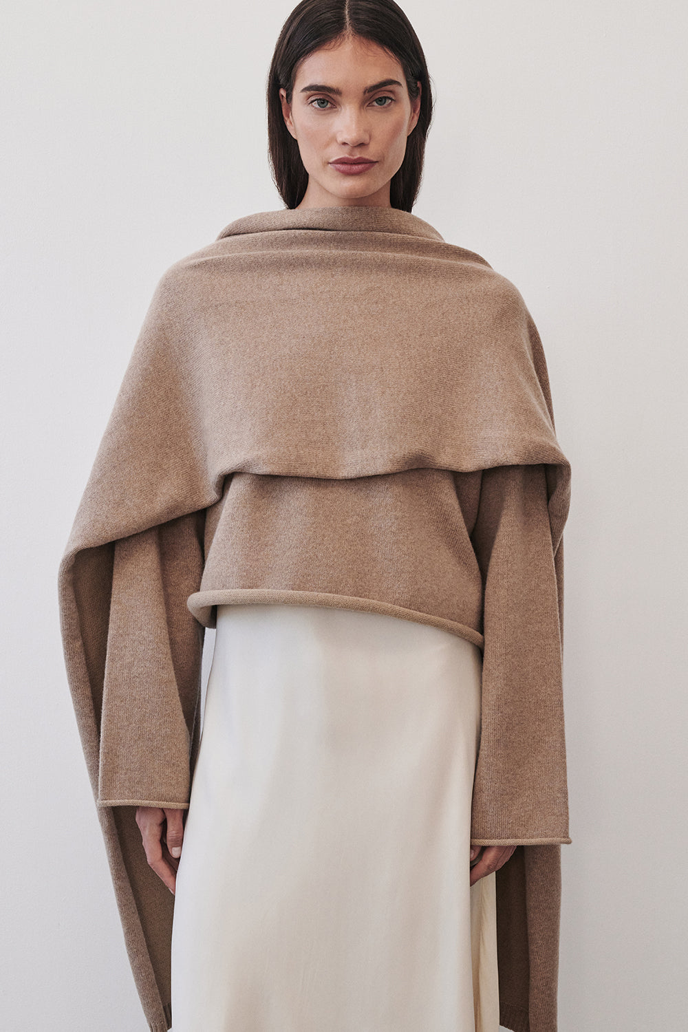 ANDIE OAT SCARF KNIT SWEATER