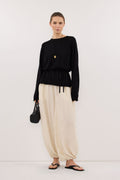 DUKE BLACK TIE MERINO KNIT TOP