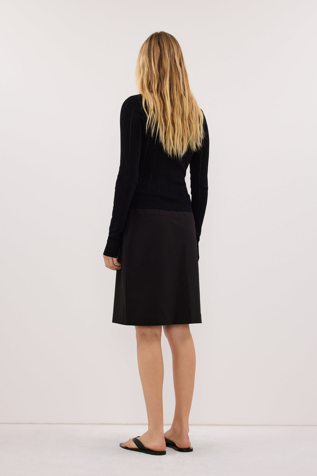RIDLEY BLACK RIB KNIT TOP