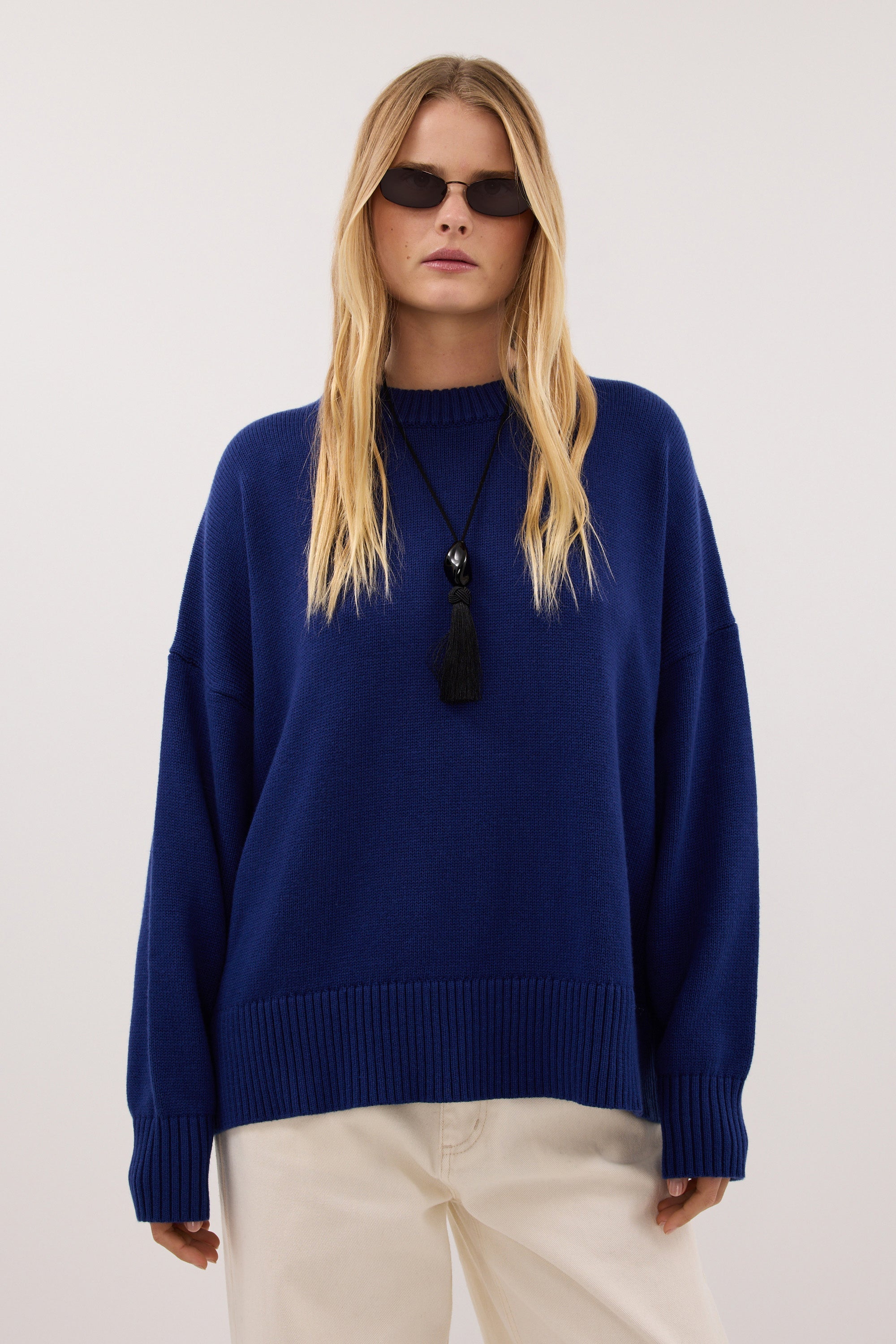 CECILIA COBALT CREW NECK JUMPER