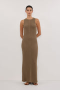 BLOOM OLIVE CROCHET MAXI DRESS