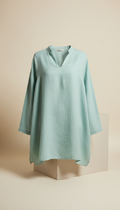 The Linen V-Neck Tunic in Sage
