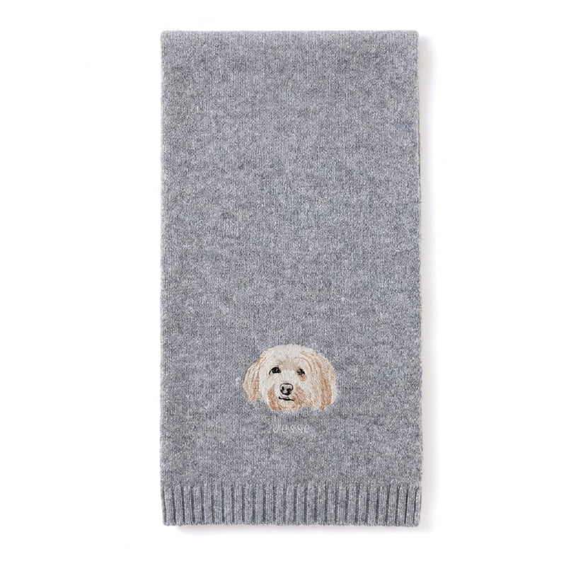 Custom Pet Embroidered Icon Stitch Scarf