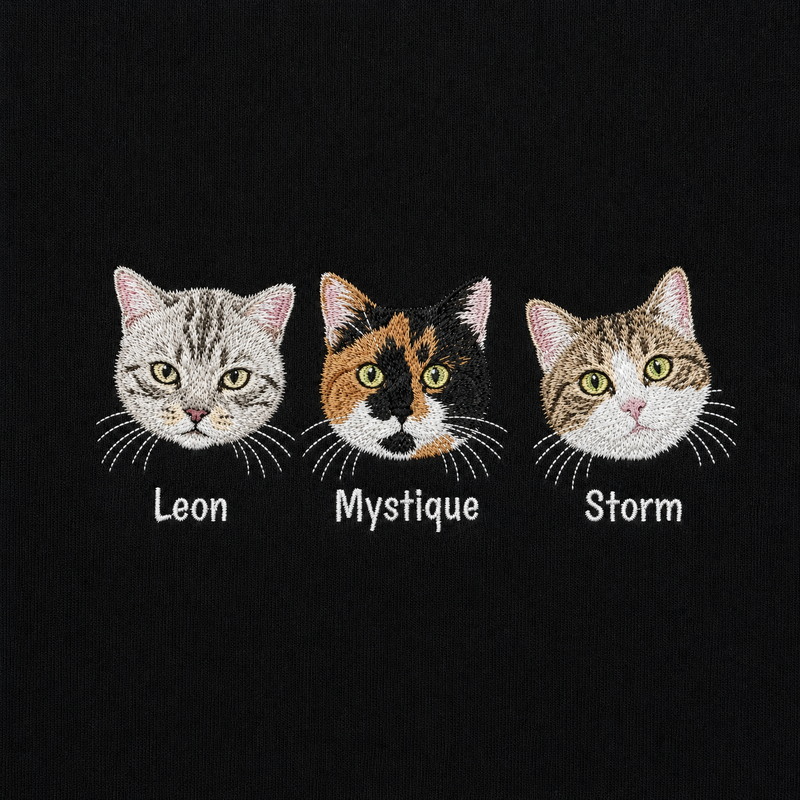 Custom Pet Embroidered Icon Stitch Crewneck Sweatshirt
