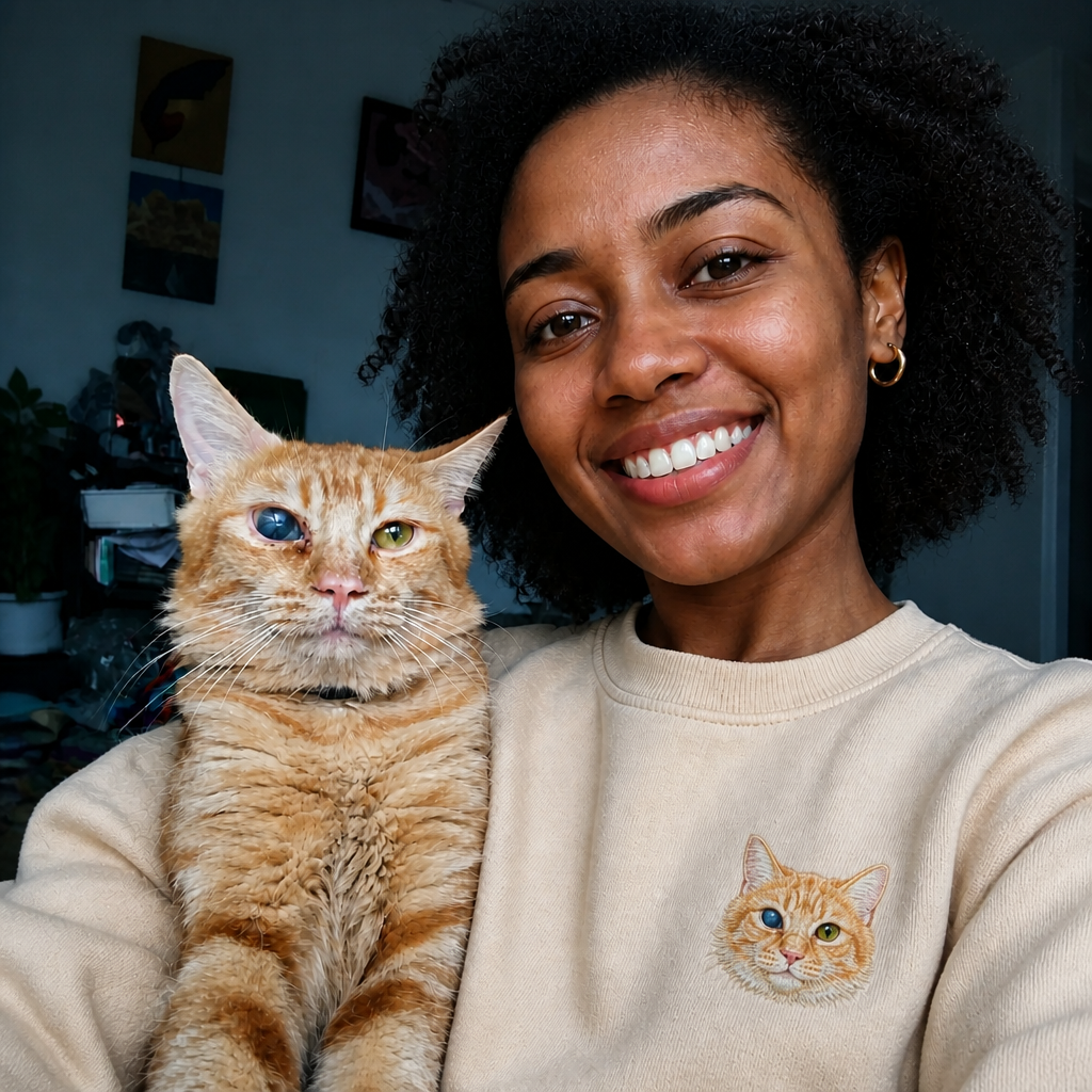 Custom Pet Embroidered Icon Stitch Crewneck Sweatshirt